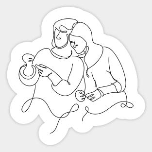 Women Day Line Art Minimal Sticker